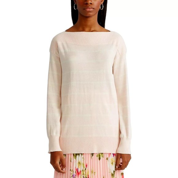 CHAPS Crewneck Sweater - Pink Multi - RETAIL TAG = $60 - Picture 1 of 1